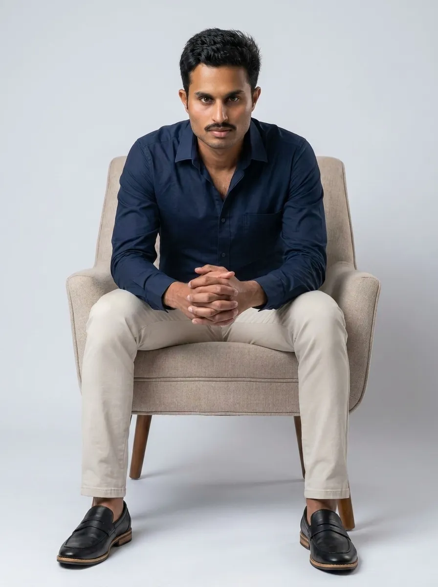 pakistani man full body portrait